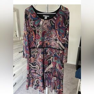 Kate & Mallory Multicolor Paisley Long Sleeve Dress